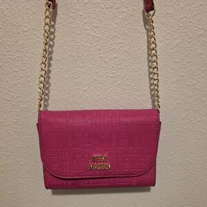 Steve Madden Fuchsia Crossbody Bag with Gold Chain